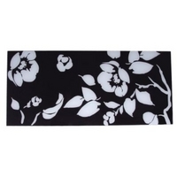 Cooke & Lewis Glass Upstand Ebony Chalk Floral (L)1000mm(W)440mm