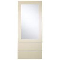 Cooke & Lewis High Gloss Cream Pack W Glazed Door & Drawers 500mm