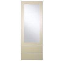Cooke & Lewis High Gloss Cream Pack W1 Tall Glazed Door & Drawers 500mm