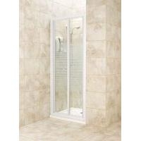 Bi-Fold Shower Door Only White Frame/Striped Glass 800mm Bi-Fold Shower Door Only White Frame/Striped Glass 800mm