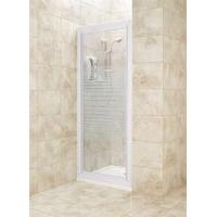 Pivot Shower Door Only WhiteFrame/Striped Glass 760mm