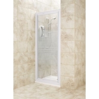 Pivot Shower Door Only WhiteFrame/Striped Glass 800mm