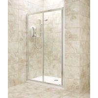 Sliding Shower Door Only Silver Effect Frame/Clear Glass 1200mm