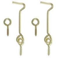 B&amp;Q Gate Hook and Eye Brass Plated 50mm