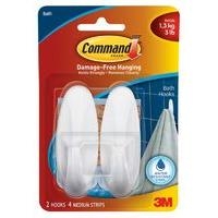 Command Medium Oval Hooks with Water Resistant Strips Command Medium Oval Hooks with Water Resistant Strips
