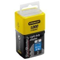 Stanley Light Duty Staples 1000 Pack Grey/Black/Yellow 14mm
