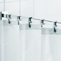 Croydex Square Section Rail & Rings Silver Effect Croydex Square Section Rail & Rings Silver Effect