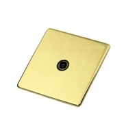 Crabtree Platinum Co-Axial Socket Single Polished Brass Effect Crabtree Platinum Co-Axial Socket Single Polished Brass Effect