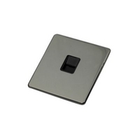 Crabtree Platinum Master Telephone Socket Black Nickel Effect / Black Interior Crabtree Platinum Master Telephone Socket Black Nickel Effect / Black Interior
