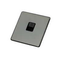 Crabtree Platinum Secondary Telephone Socket Black Nickel Effect Crabtree Platinum Secondary Telephone Socket Black Nickel Effect