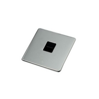 Crabtree Platinum Secondary Telephone Socket Highly Polished Chrome Effect / Black Interior Crabtree Platinum Secondary Telephone Socket Highly Polished Chrome Effect / Black Interior