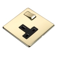 Crabtree Platinum Single (1 Gang) Switched Socket 13A Brass Effect Crabtree Platinum Single (1 Gang) Switched Socket 13A Brass Effect