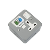 Volex 1 Gang RCD Metal Clad Switched Socket And Backbox Volex 1 Gang RCD Metal Clad Switched Socket And Backbox