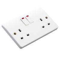 MK Switched Double Socket White With Neon's 13A MK Switched Double Socket White With Neon's 13A