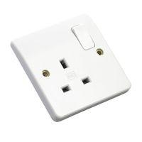 MK Switched Single Socket White 13A MK Switched Single Socket White 13A