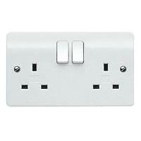 MK Switched Socket Double White 13A MK Switched Socket Double White 13A