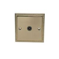 Volex Co-Axial Socket Single (1 Gang) DEC0043 Georgian Style Brass Effect Volex Co-Axial Socket Single (1 Gang) DEC0043 Georgian Style Brass Effect