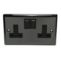 Volex Socket Double Switched Iridium Black Volex Socket Double Switched Iridium Black