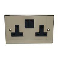 Volex Socket Double Switched Victorian Style Brass Effect Volex Socket Double Switched Victorian Style Brass Effect