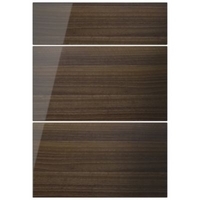 Cooke &amp; Lewis High Gloss Horizontal Walnut Pack C Drawer Fronts Pack of 3 500mm