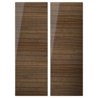 Cooke &amp; Lewis High Gloss Horizontal Walnut Pack DD Corner Door 625mm