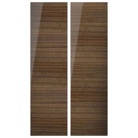 Cooke &amp; Lewis High Gloss Horizontal Walnut Pack DD1 Tall Corner Door 625mm