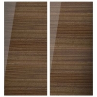 Cooke &amp; Lewis High Gloss Horizontal Walnut Pack EE Base Corner Doors x 2 925mm