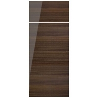 Cooke &amp; Lewis High Gloss Horizontal Walnut Pack M Drawerline Door &amp; Drawer Front 300mm