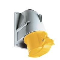 MK Commando IP44 Angled Surface Mounted Socket (1 Gang) Yellow 110-130V 16A